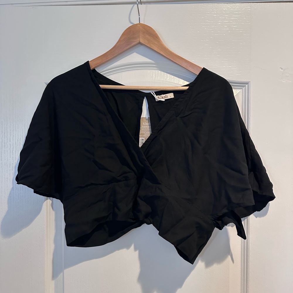 Black Wrap Crop Top